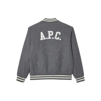 Apc Micky Striped Blouson Jacket In Gray