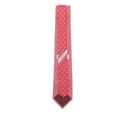 Ferragamo Patterned Tie In Pink