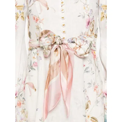 Zimmermann Rebellion Button Midi Dress In Neutral