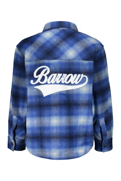Barrow Long Sleeve Checked Blue Shirt In Blue