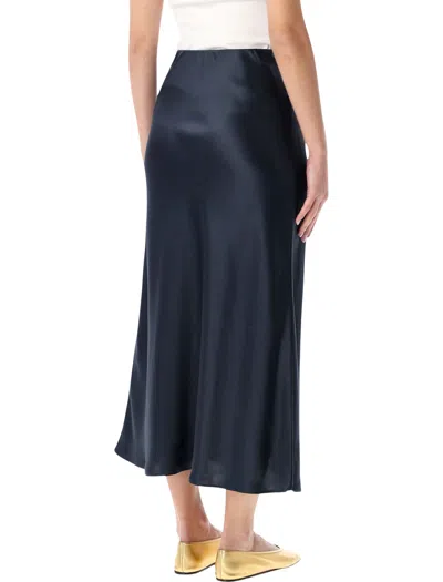By Malene Birger Satin Midi Skirt In Blue