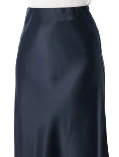 By Malene Birger Satin Midi Skirt In Blue