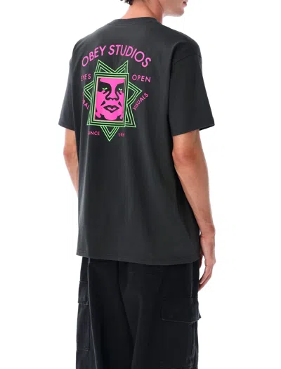 Obey Global Visuals T-shirt In Black
