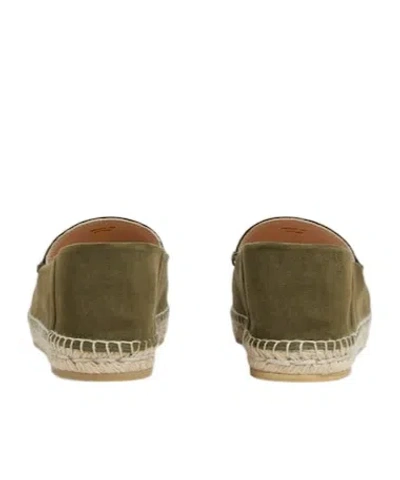 Gucci Horsebit Suede Espadrilles In Green