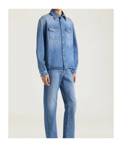 Givenchy Couture Seam Shirt In Shadow Washed Denim Clothing In Blue