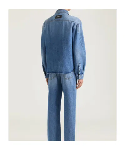 Givenchy Couture Seam Shirt In Shadow Washed Denim Clothing In Blue