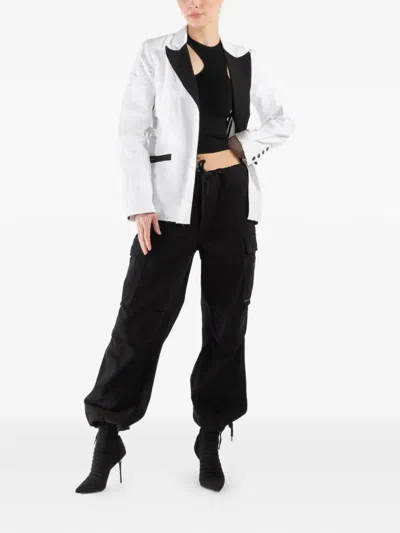 Greg Lauren Painter Ollie Contrast-trim Jacket In White