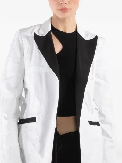 Greg Lauren Painter Ollie Contrast-trim Jacket In White