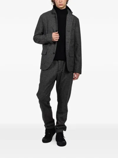 Hannes Roether Collar Pocket Jacket In Gray