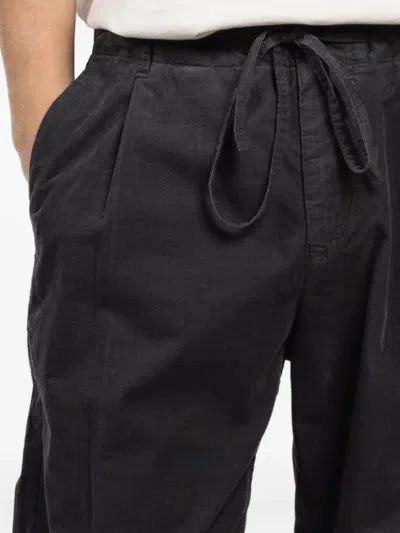 Hannes Roether Drawstring Pleated Trousers In Black