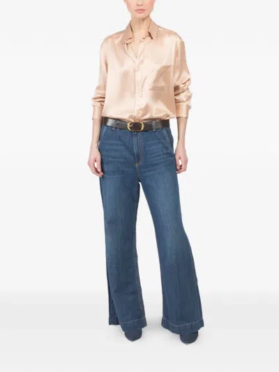 Askk Ny Buttoned Wide-leg Jeans In Blue