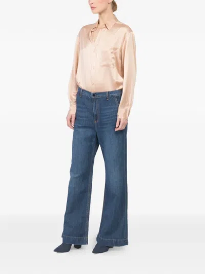 Askk Ny Buttoned Wide-leg Jeans In Blue