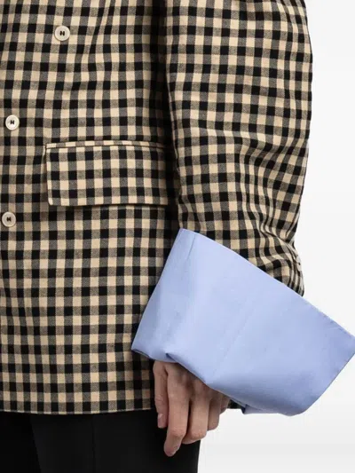 Jejia Olly Check-pattern Double-breasted Blazer In Brown