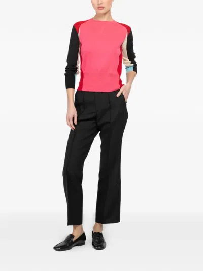 Shiro Sakai Colour-block Crew-neck Sweater In Pink