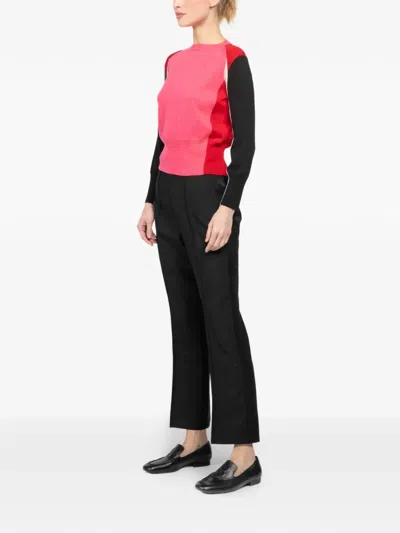 Shiro Sakai Colour-block Crew-neck Sweater In Pink