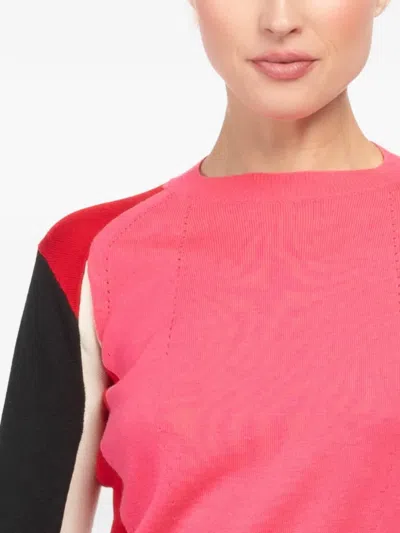 Shiro Sakai Colour-block Crew-neck Sweater In Pink