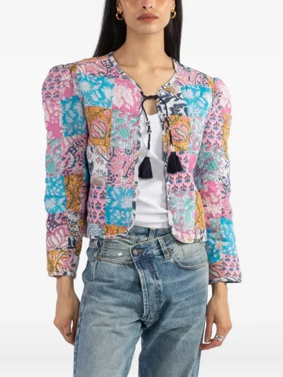 Alix Of Bohemia Patchwork Tassels Cropped Jacket In Multi