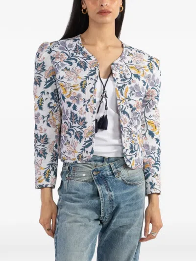 Alix Of Bohemia Patchwork Tassels Cropped Jacket In Multi