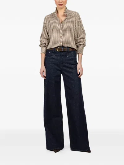 Xirena Jensen Check-pattern Shirt In Gray