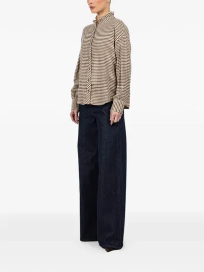 Xirena Jensen Check-pattern Shirt In Gray