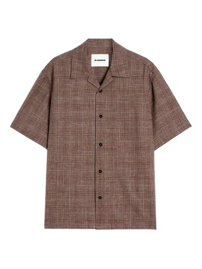 Jil Sander Check-patterned Short-sleeve Shirt In Multi