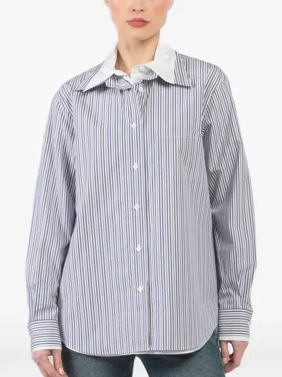 We-ar4 Striped Shirt In Blue