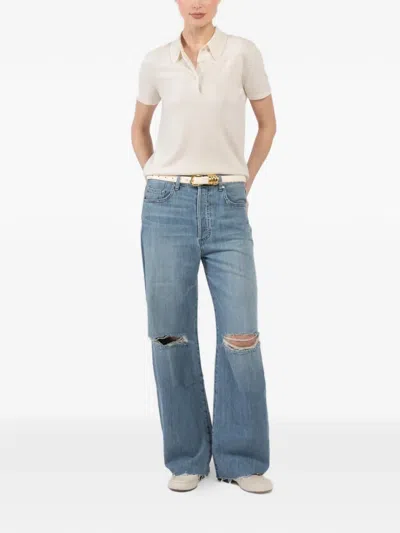 Le Jean Distressed Detail Denim Jeans In Blue