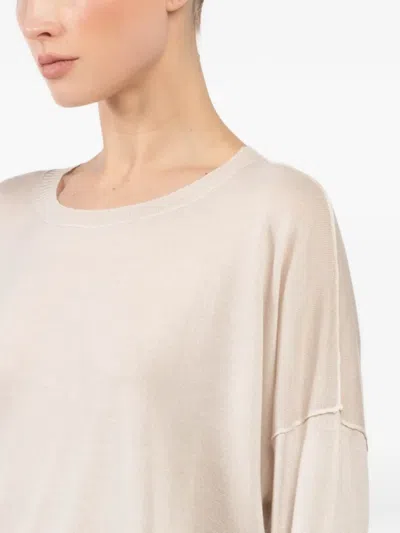 Isabel Benenato Long-sleeves Sweater In Neutral