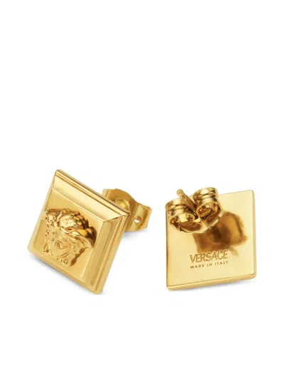 Versace Medusa Square Earrings In Gold