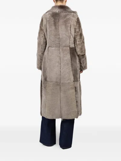 Hiso Reversible Fur Coat In Brown