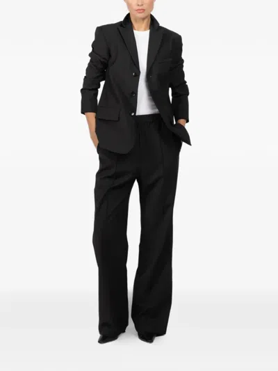 Tibi Button-fastening Flap-pocket Blazer In Black