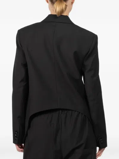 Tibi Button-fastening Flap-pocket Blazer In Black