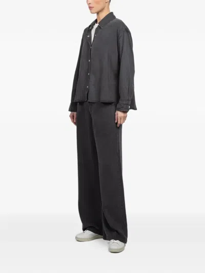 Xirena Collared Buttoned Top In Gray