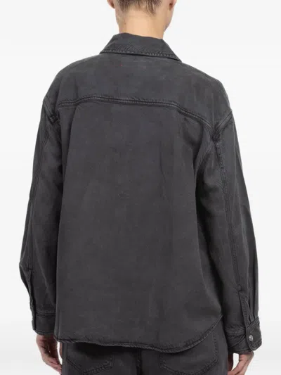 Xirena Collared Buttoned Top In Gray