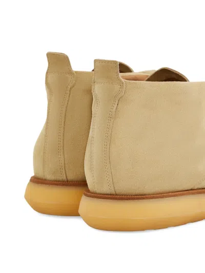 Ferragamo Suede Boots In Neutral