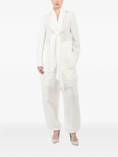 Masnada Tie-front Jacket In White
