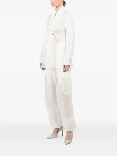 Masnada Tie-front Jacket In White
