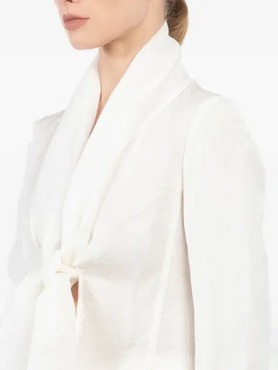 Masnada Tie-front Jacket In White