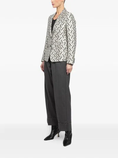 Maurizio Massimino Button-fastening Blazer In Metallic