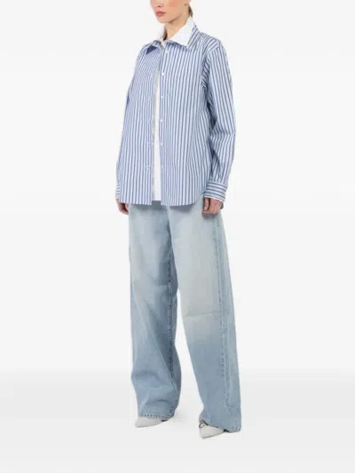 We-ar4 Striped Shirt In Blue