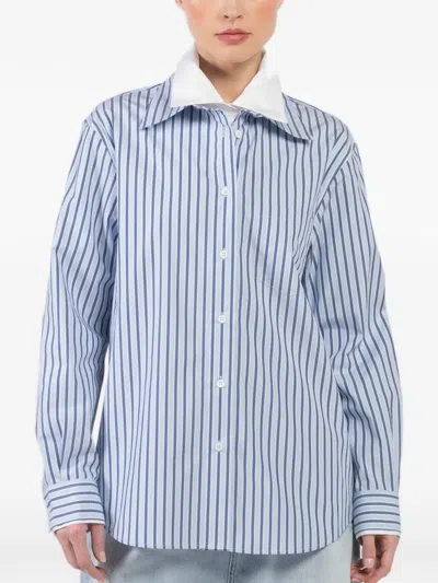 We-ar4 Striped Shirt In Blue