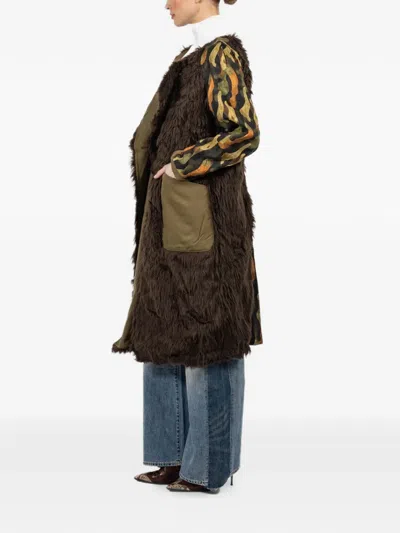 R13 Reversible Hooded Trench Coat In Green