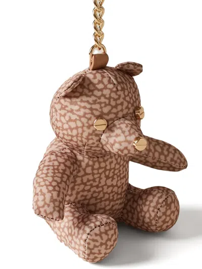 Borbonese Chain Bear Keyring In Brown