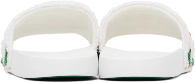 Casablanca Terry Slider Sandals Embroidered Strap Flat