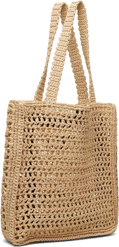 Casablanca Beige Raffia Tote In Brown