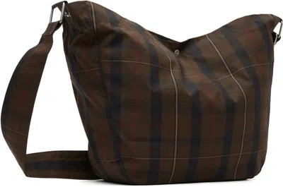 A.p.c. Journal Small Check Shoulder Bag In Brown