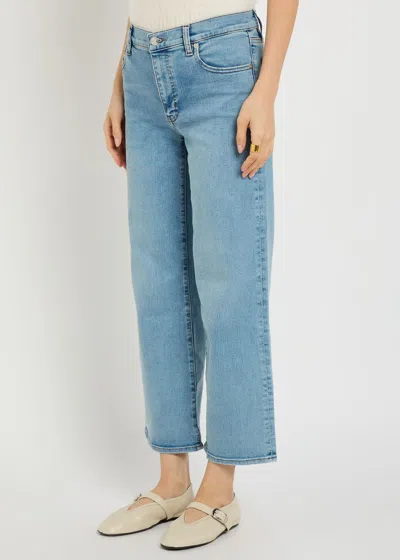 Frame The Mellow Wide-leg Cropped Jeans In Multi