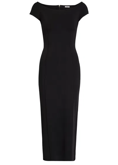 Joseph Foin Pintuck Stretch-knit Midi Dress In Black