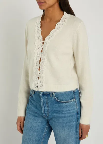 Rails Mer Lace-trim Alpaca-blend Cardigan In Neutral