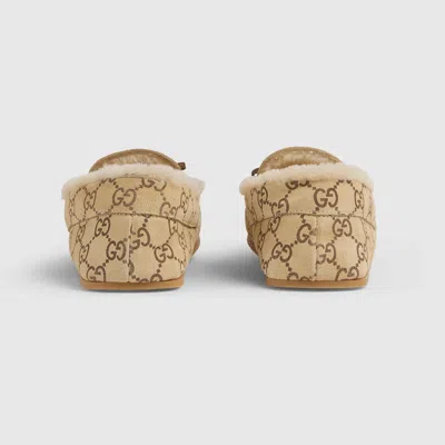 Gucci Leather Loafers With Merino Wool In Multi